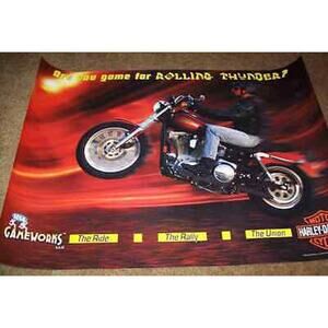 Harley Davidson Arcade POSTER 1997 Original Video Game 30 X 22 Motorcycle